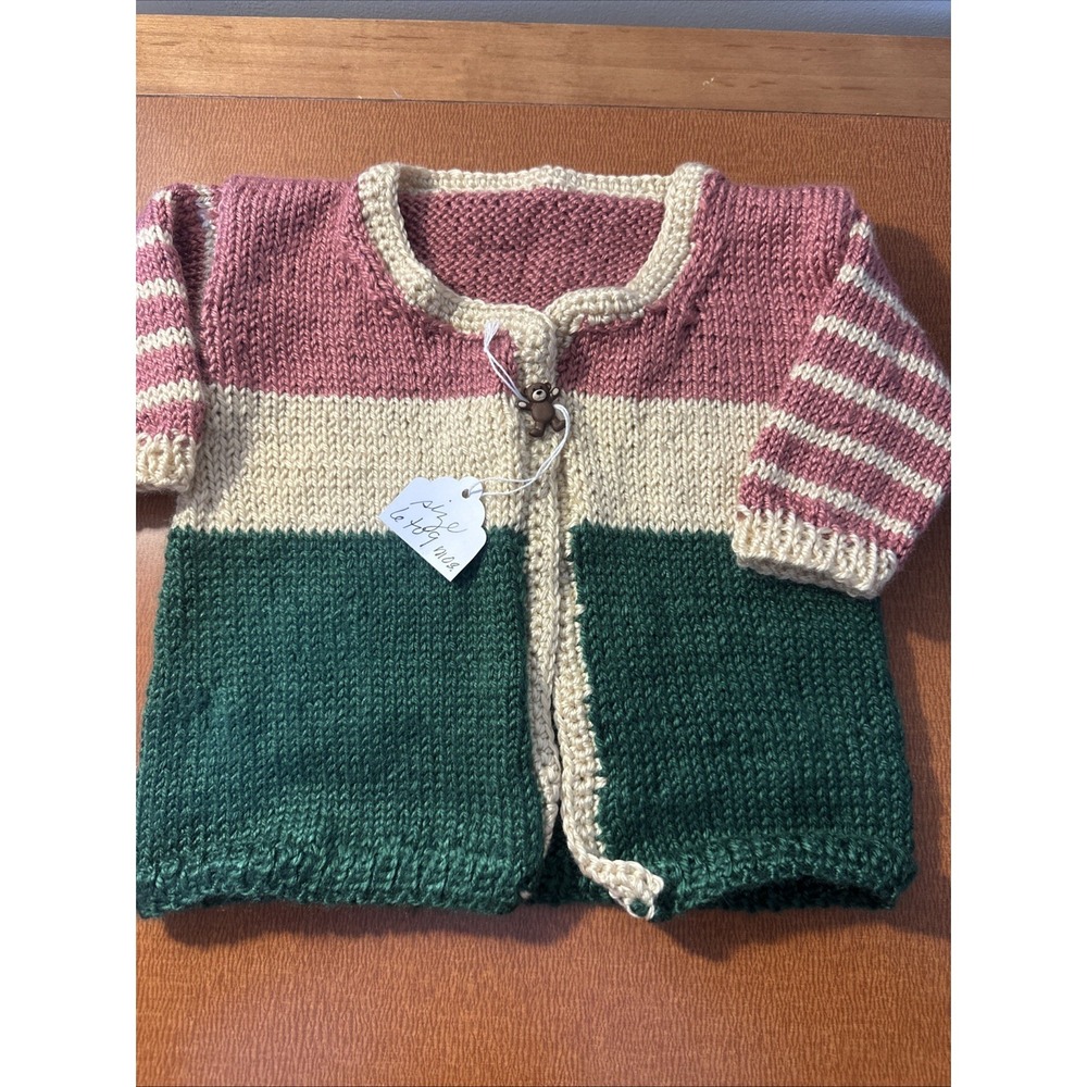 Handknit Baby Cardigan Sweater 6-9 Months